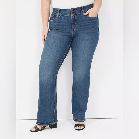 NWT Lane Bryant Tighter Tummy High-Rise Boot Cut Jean Size 18 Short Petite - Picture 1 of 13
